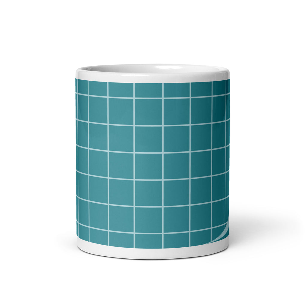 Club Zinnia - Teal / White glossy mug