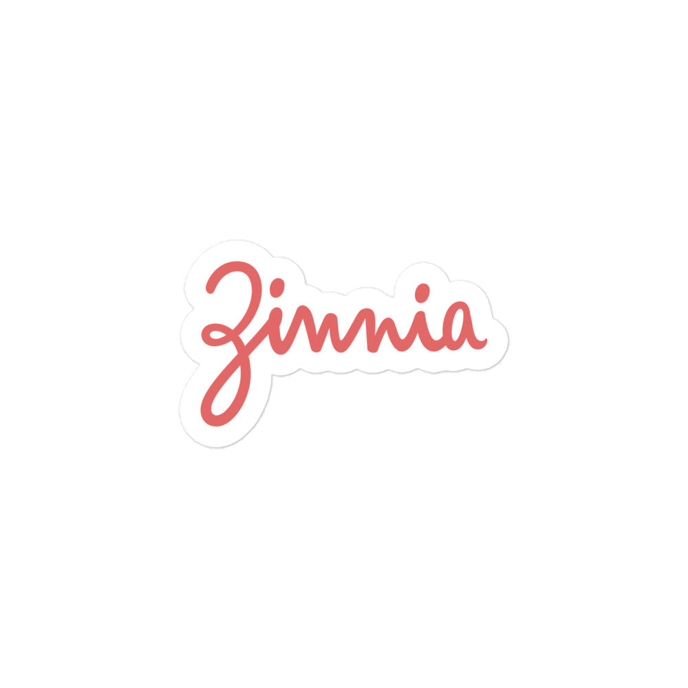 Zinnia Logo - Bubble-free Sticker