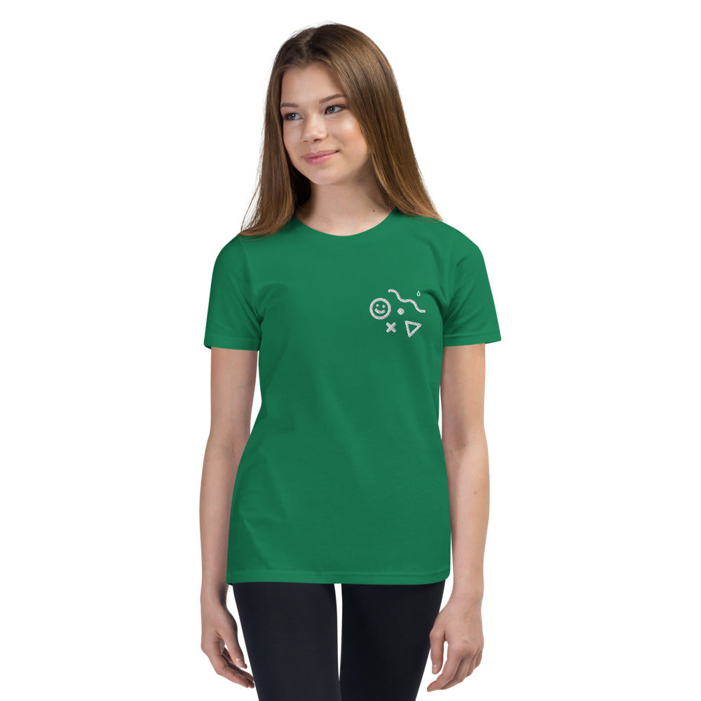 Smiley - Embroidered Youth Short Sleeve T-Shirt
