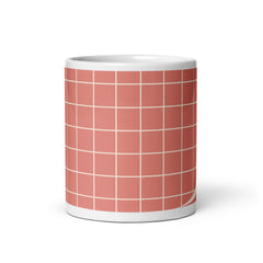 Club Zinnia - Coral / White glossy mug