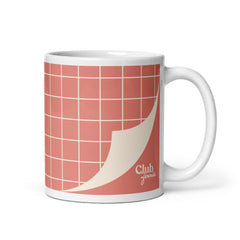 Club Zinnia - Coral / White glossy mug