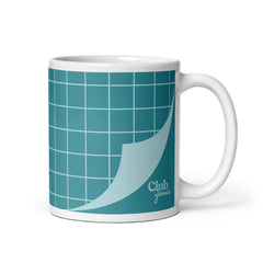 Club Zinnia - Teal / White glossy mug