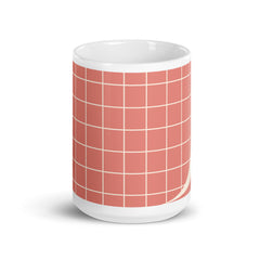 Club Zinnia - Coral / White glossy mug