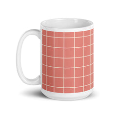 Club Zinnia - Coral / White glossy mug