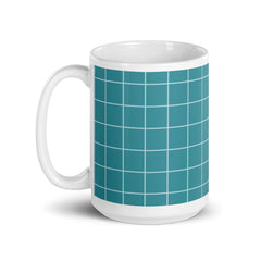 Club Zinnia - Teal / White glossy mug