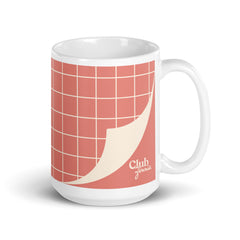 Club Zinnia - Coral / White glossy mug