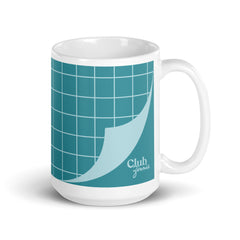 Club Zinnia - Teal / White glossy mug