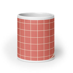 Club Zinnia - Coral / White glossy mug