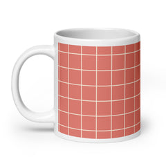 Club Zinnia - Coral / White glossy mug