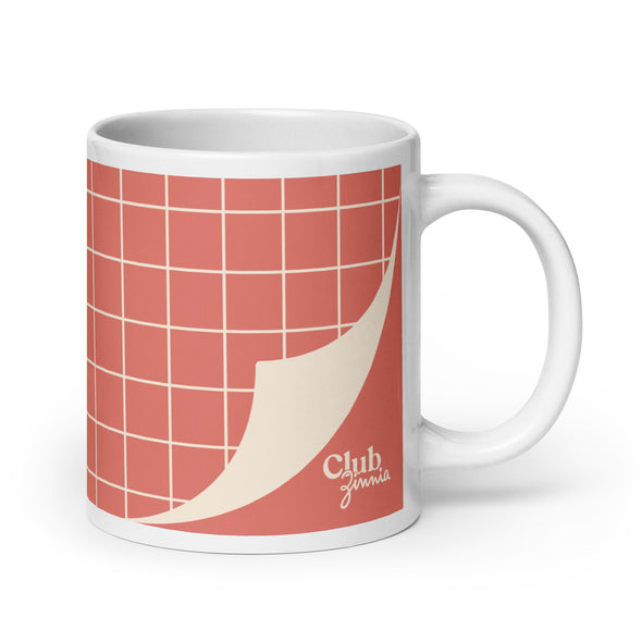 Club Zinnia - Coral / White glossy mug