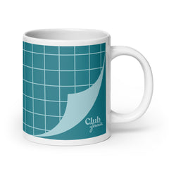 Club Zinnia - Teal / White glossy mug