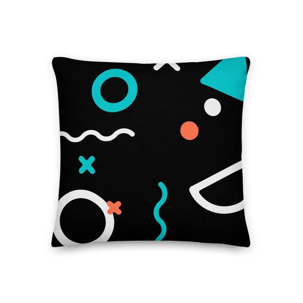 All The Shapes Colored - Black Premium Pillow