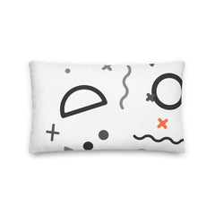 All The Shapes Grayscale - White Premium Pillow