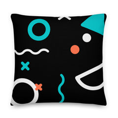 All The Shapes Colored - Black Premium Pillow