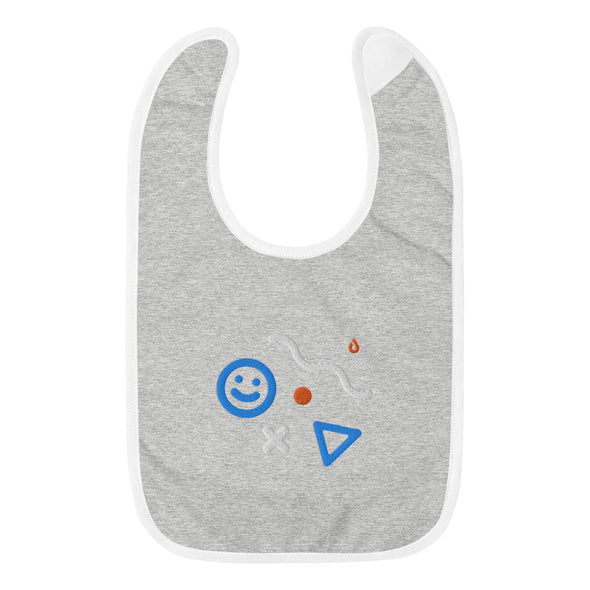 Smiley Shapes Embroidered Baby Bib