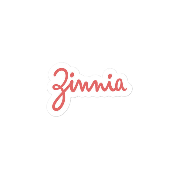 Zinnia Logo - Bubble-free Sticker