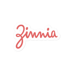 Zinnia Logo - Bubble-free Sticker