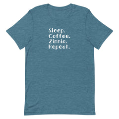 Sleep. Coffee. Zinnia. Repeat. - Short-sleeve Unisex T-Shirt