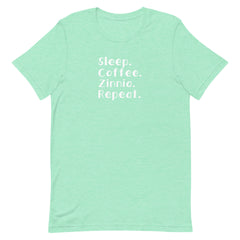 Sleep. Coffee. Zinnia. Repeat. - Short-sleeve Unisex T-Shirt