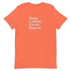 Sleep. Coffee. Zinnia. Repeat. - Short-sleeve Unisex T-Shirt