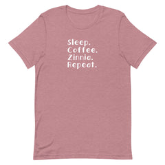 Sleep. Coffee. Zinnia. Repeat. - Short-sleeve Unisex T-Shirt