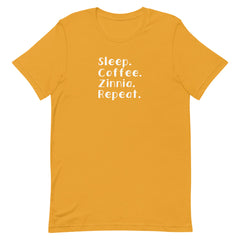 Sleep. Coffee. Zinnia. Repeat. - Short-sleeve Unisex T-Shirt