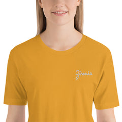 Zinnia Logo Embroidered - Short-Sleeve Unisex T-Shirt